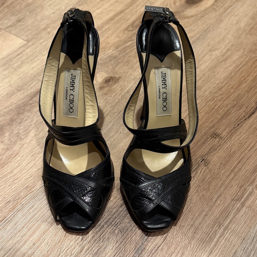 Jimmy Choo Black Strappy Heels
